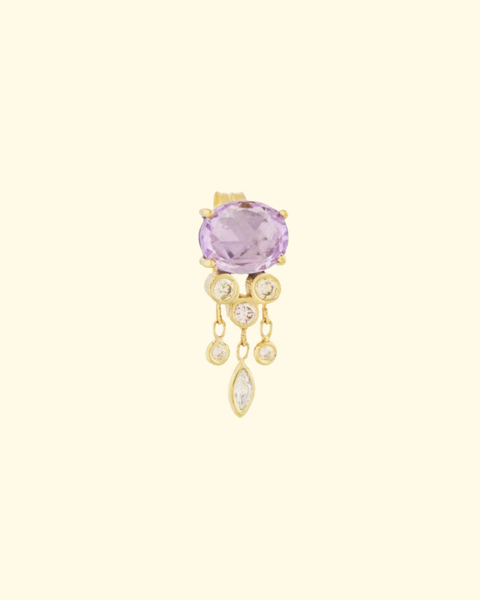 Jellyfish Earring | Old Pink Tourmaline & Diamonds