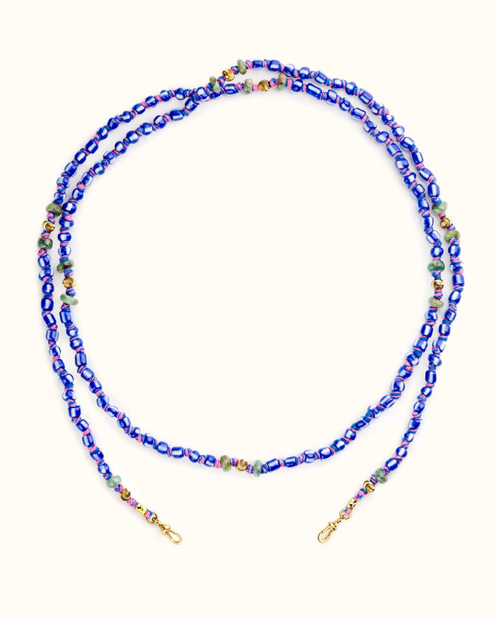 Mauli Ghana Beads Blue 73cm
