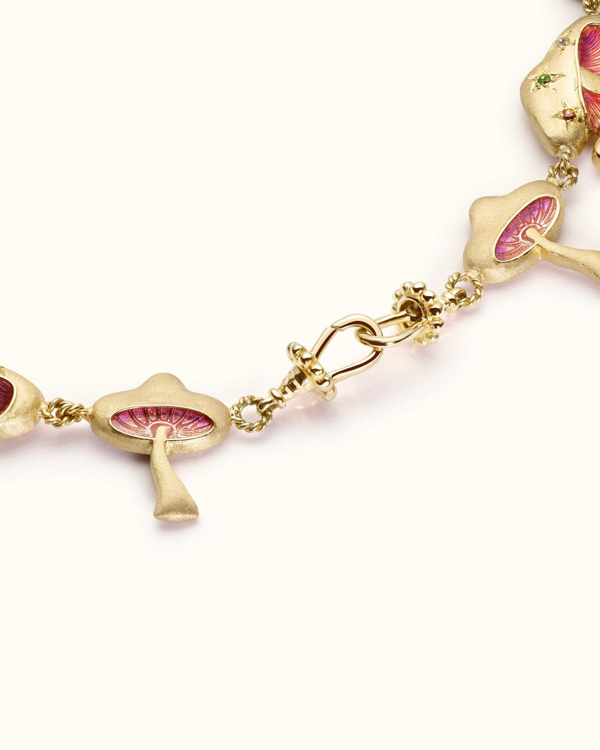 Mushroom Chain | Multi Sapphire And Gold