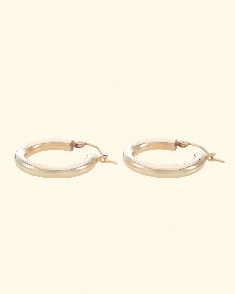 .75" Thick Bubble Hoops | Yellow Gold