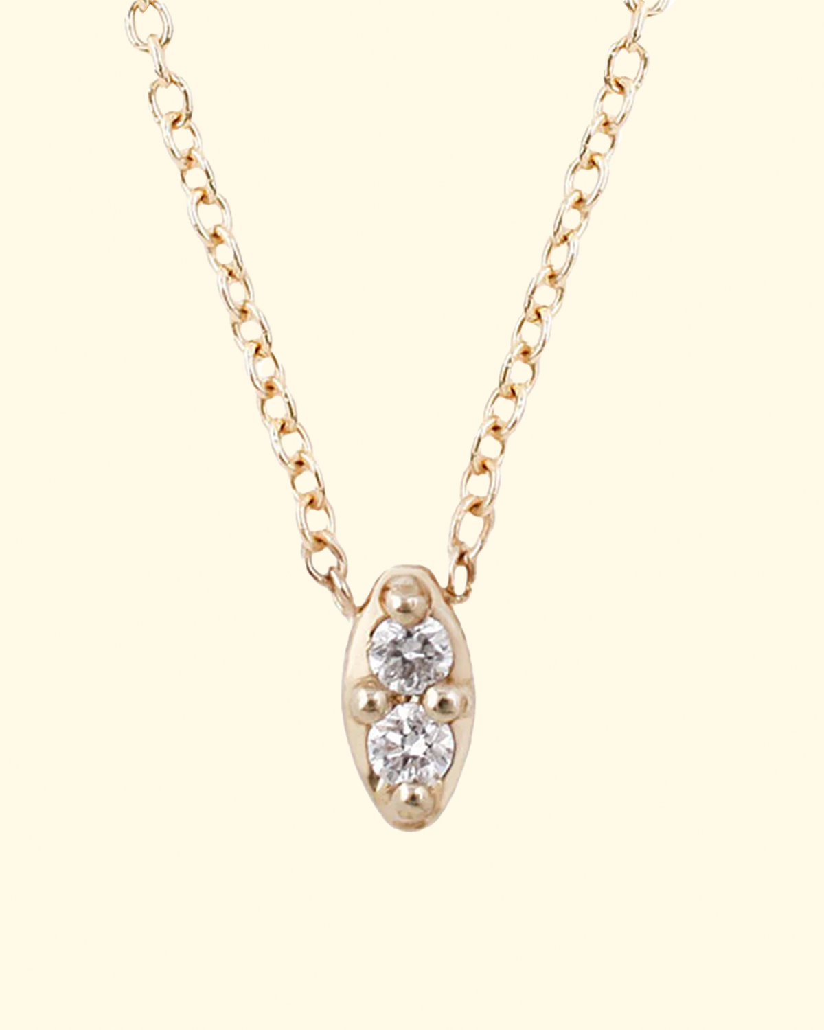 14k Duet Necklace | White Diamond