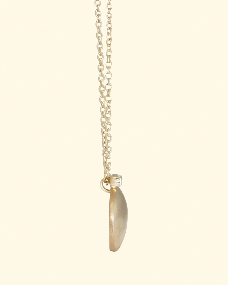 Large Oval Pendant with Diamond Baguette accent